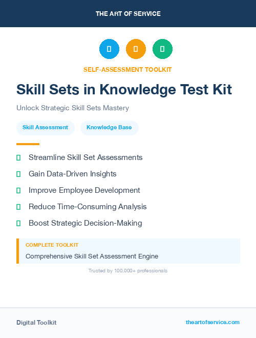 Skill Sets in Knowledge Test Kit