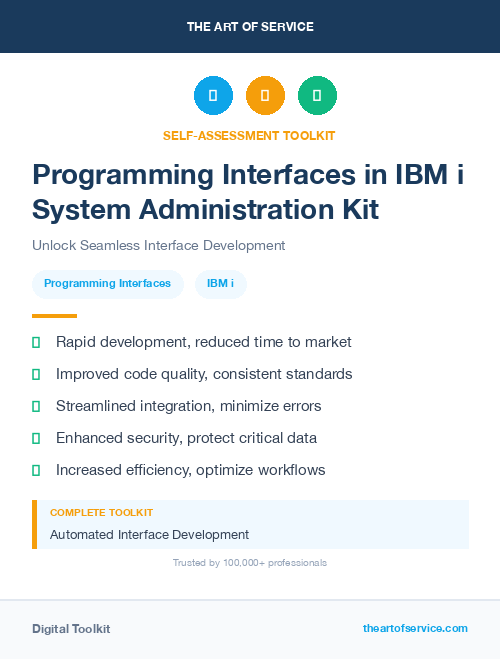 Programming Interfaces in IBM i System Administration Kit