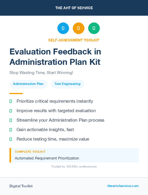 Evaluation Feedback in Administration Plan Kit
