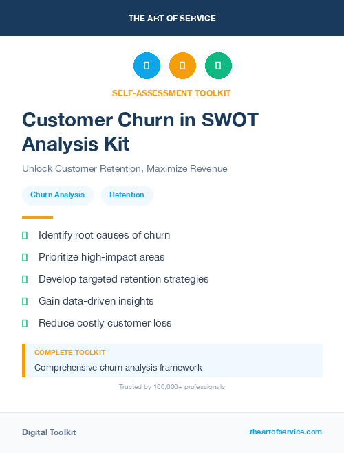 Customer Churn in SWOT Analysis Kit