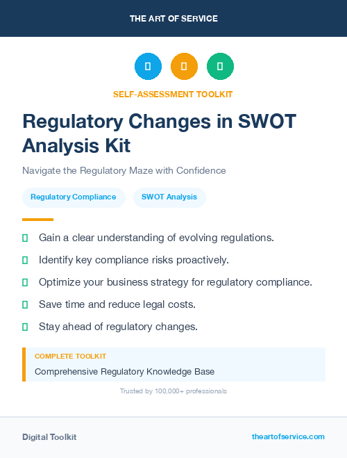Regulatory Changes in SWOT Analysis Kit
