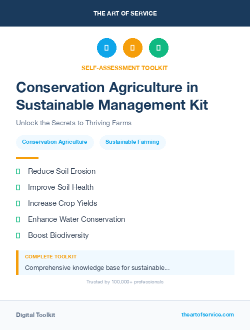 Conservation Agriculture in Sustainable Management Kit