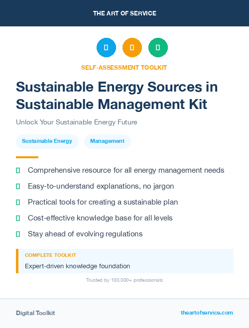 Sustainable Energy Sources in Sustainable Management Kit