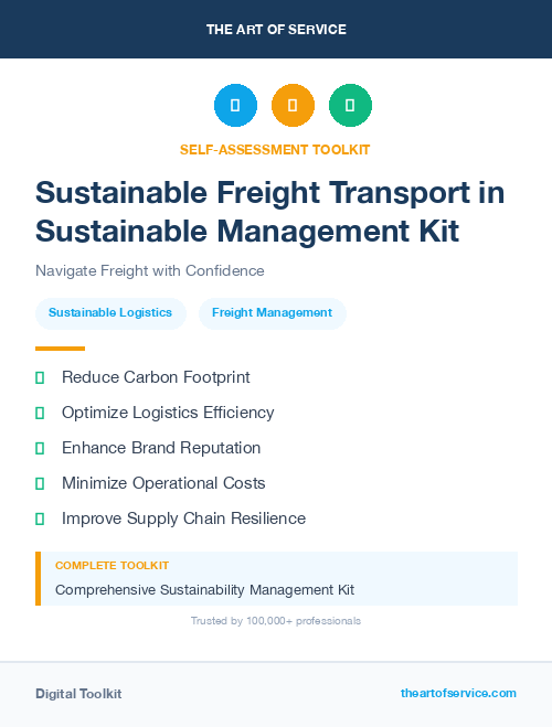 Sustainable Freight Transport in Sustainable Management Kit
