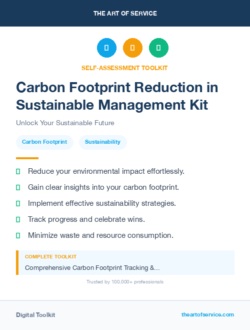 Carbon Footprint Reduction in Sustainable Management Kit