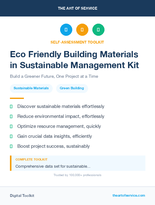 Eco Friendly Building Materials in Sustainable Management Kit