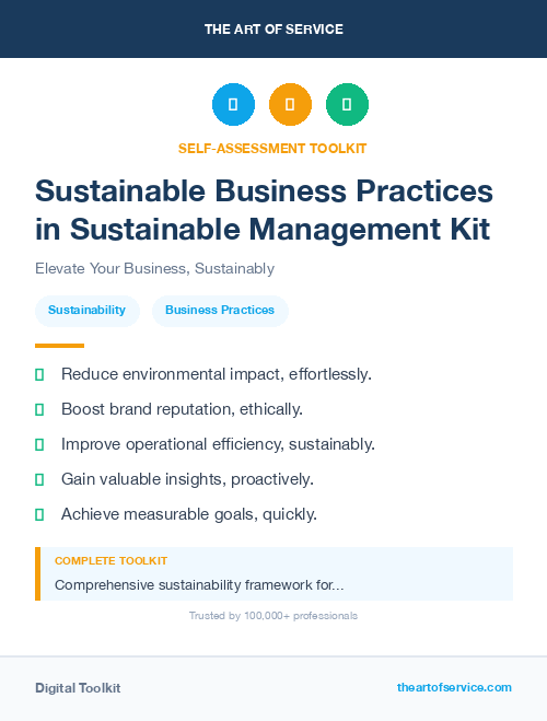 Sustainable Business Practices in Sustainable Management Kit