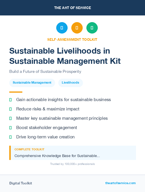 Sustainable Livelihoods in Sustainable Management Kit