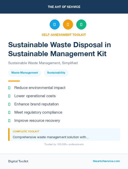 Sustainable Waste Disposal in Sustainable Management Kit