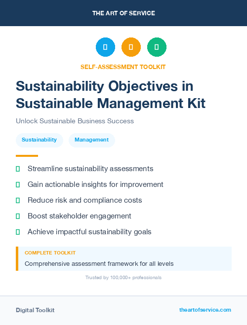 Sustainability Objectives in Sustainable Management Kit