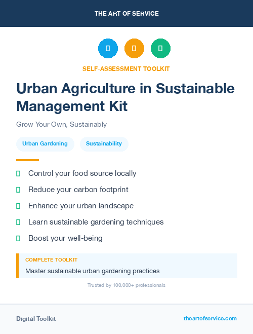 Urban Agriculture in Sustainable Management Kit
