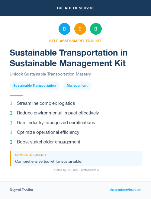 Sustainable Transportation in Sustainable Management Kit