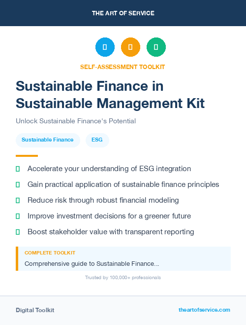 Sustainable Finance in Sustainable Management Kit