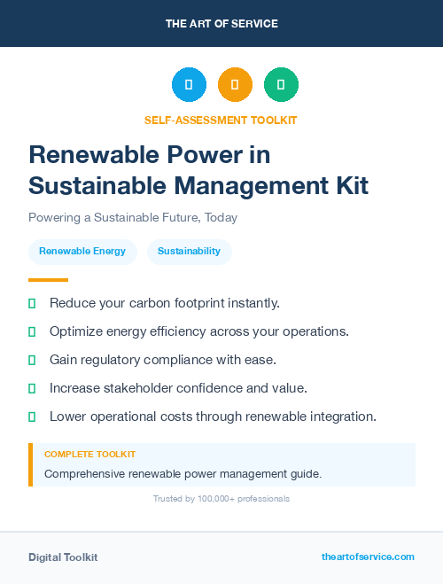 Renewable Power in Sustainable Management Kit