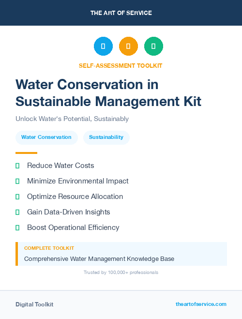 Water Conservation in Sustainable Management Kit