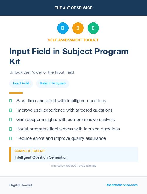 Input Field in Subject Program Kit