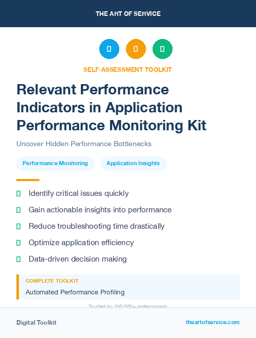 Relevant Performance Indicators in Application Performance Monitoring Kit