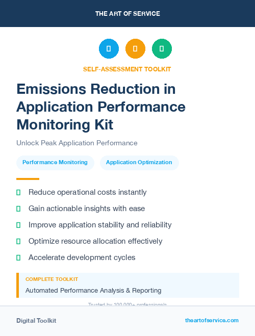Emissions Reduction in Application Performance Monitoring Kit