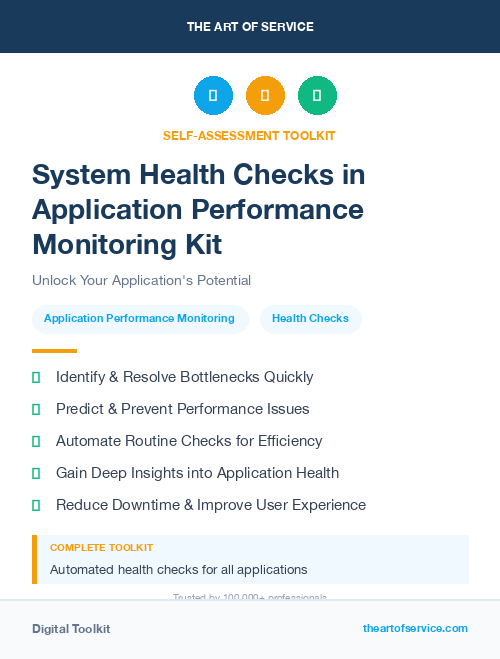 System Health Checks in Application Performance Monitoring Kit