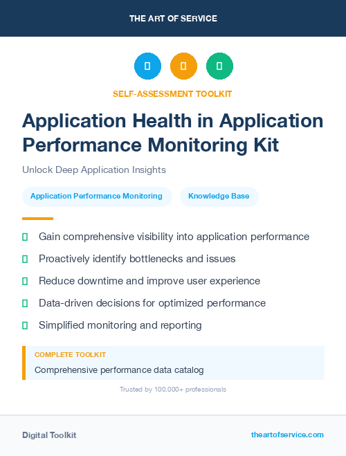 Application Health in Application Performance Monitoring Kit