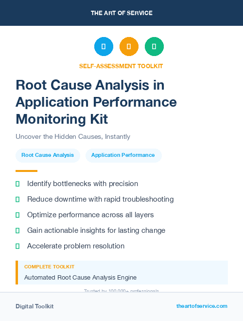 Root Cause Analysis in Application Performance Monitoring Kit