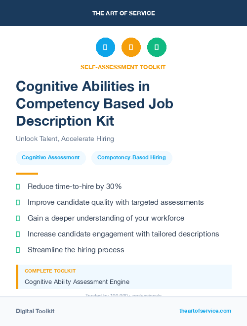 Cognitive Abilities in Competency Based Job Description Kit