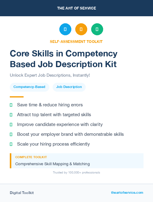Core Skills in Competency Based Job Description Kit