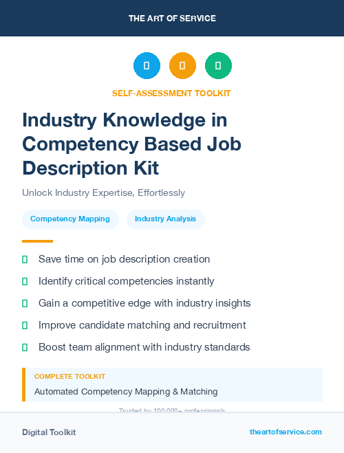 Industry Knowledge in Competency Based Job Description Kit