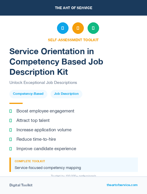 Service Orientation in Competency Based Job Description Kit
