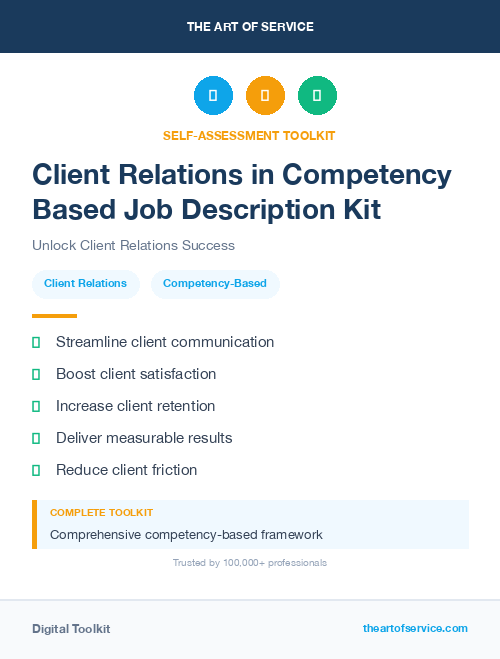Client Relations in Competency Based Job Description Kit