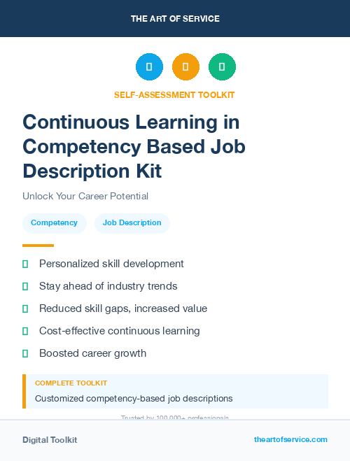 Continuous Learning in Competency Based Job Description Kit