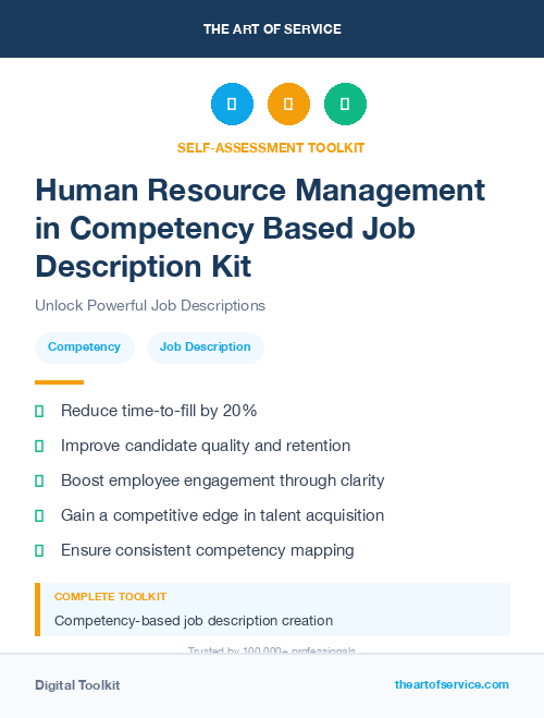 Human Resource Management in Competency Based Job Description Kit