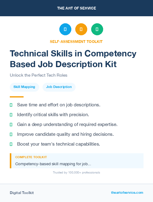 Technical Skills in Competency Based Job Description Kit