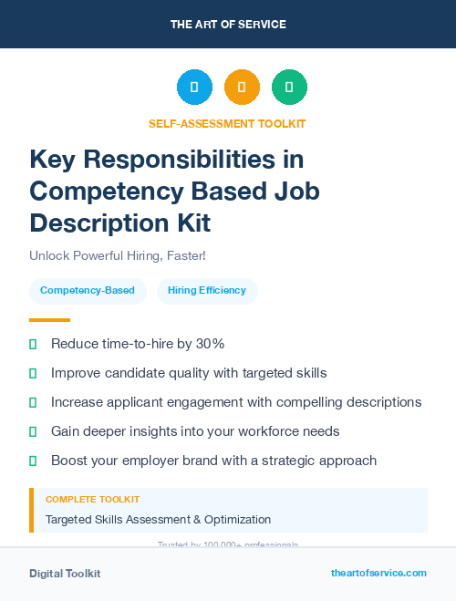 Key Responsibilities in Competency Based Job Description Kit