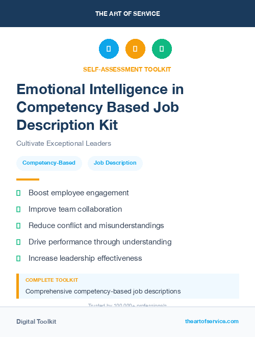 Emotional Intelligence in Competency Based Job Description Kit