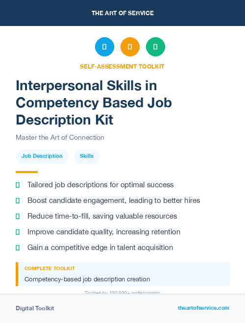 Interpersonal Skills in Competency Based Job Description Kit
