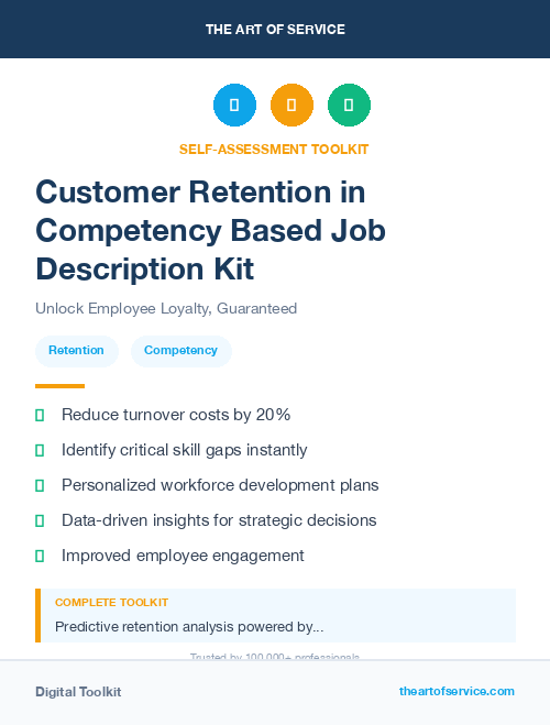 Customer Retention in Competency Based Job Description Kit