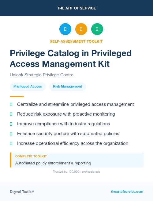 Privilege Catalog in Privileged Access Management Kit