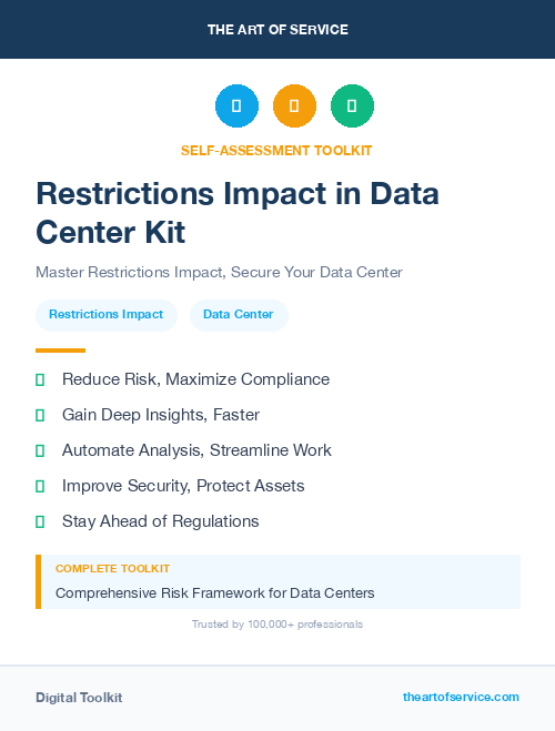 Restrictions Impact in Data Center Kit