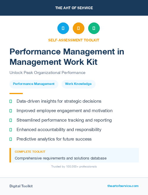 Performance Management in Management Work Kit