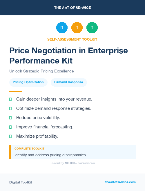 Price Negotiation in Enterprise Performance Kit