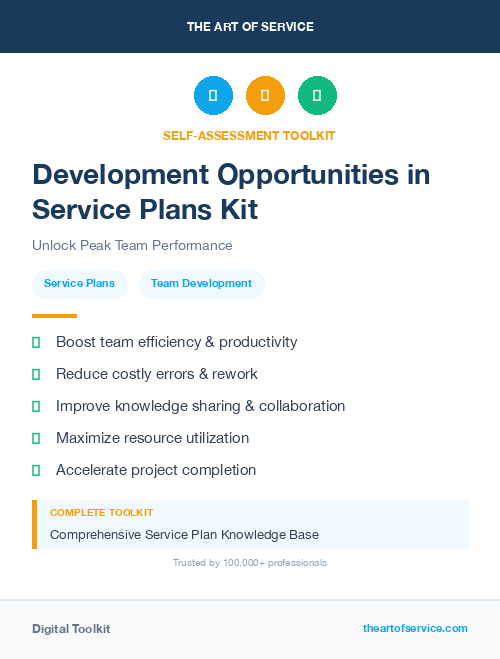 Development Opportunities in Service Plans Kit