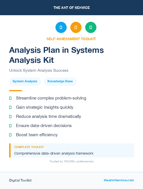 Analysis Plan in Systems Analysis Kit