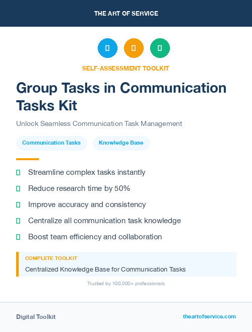 Group Tasks in Communication Tasks Kit