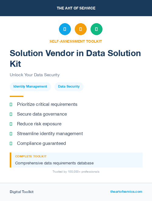 Solution Vendor in Data Solution Kit