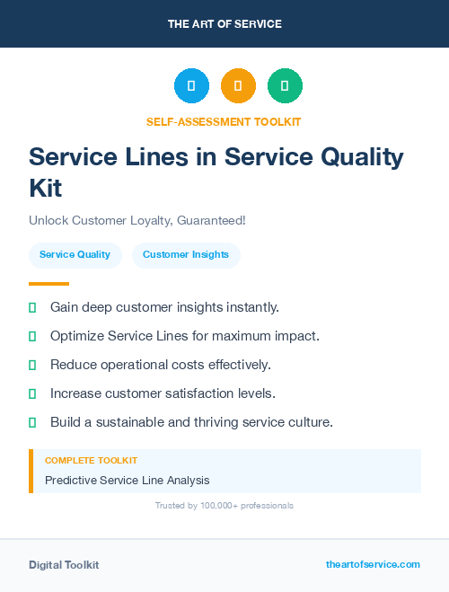 Service Lines in Service Quality Kit