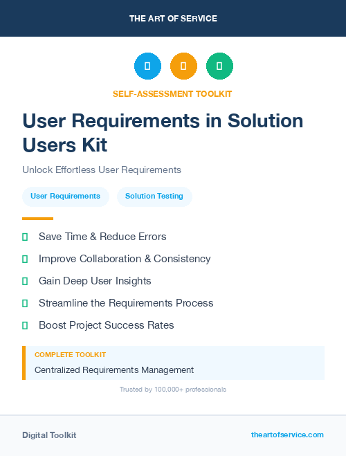 User Requirements in Solution Users Kit