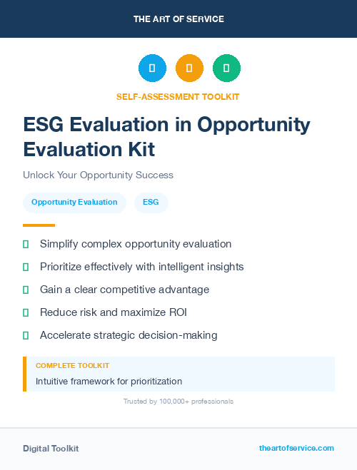 ESG Evaluation in Opportunity Evaluation Kit