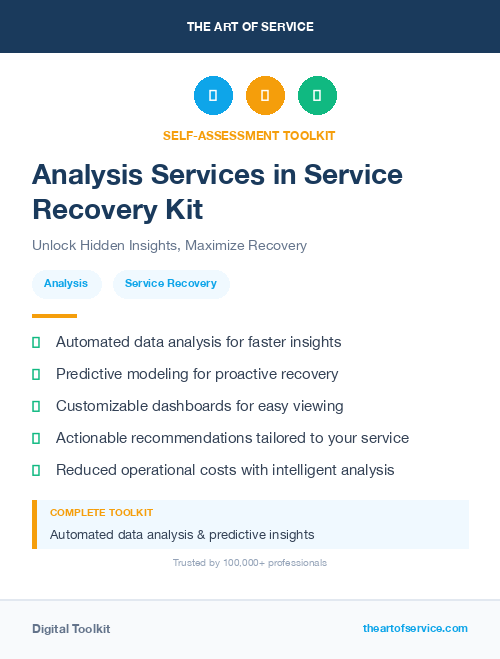 Analysis Services in Service Recovery Kit