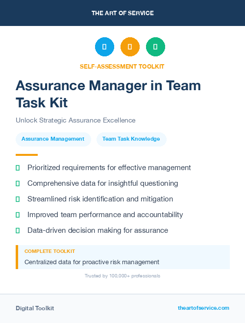 Assurance Manager in Team Task Kit